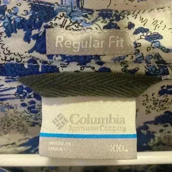 Columbia Rapid Rivers Men's Size XXL Blue Short Sleeve Shirt Nautical - Picture 5 of 10